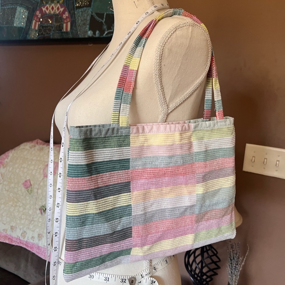 The "Rainbow Charm" Soft Multicolor Mini Tote Bag | Handmade Shoulder Bag